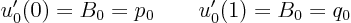 \begin{displaymath}
u_0'(0) = B_0 = p_0 \qquad u_0'(1) = B_0 = q_0
\end{displaymath}