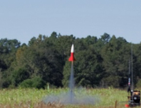 the small rocket taking off