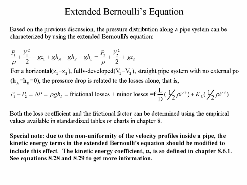 Extended Bernoulli’s Equation