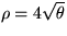 $\rho = 4 \sqrt{\theta}$