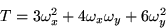 \begin{displaymath}
T= 3 \omega_x^2 + 4 \omega_x \omega_y + 6 \omega_y^2\end{displaymath}