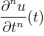 $\displaystyle
\frac{\partial^{{\strut}n} u}{\partial_{\strut} t^n}(t)$