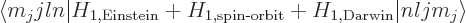 \begin{displaymath}
\langle m_jjln \vert
H_{1,{\rm Einstein}}+H_{1,\mbox{\scriptsize spin-orbit}}+H_{1,{\rm Darwin}}
\vert nljm_j \rangle
\end{displaymath}